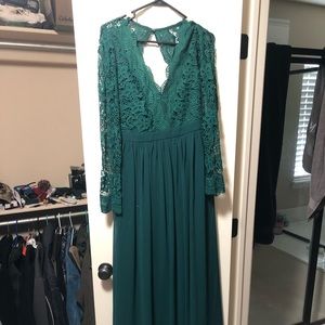 Forrest green chiffon formal/bridesmaid dress